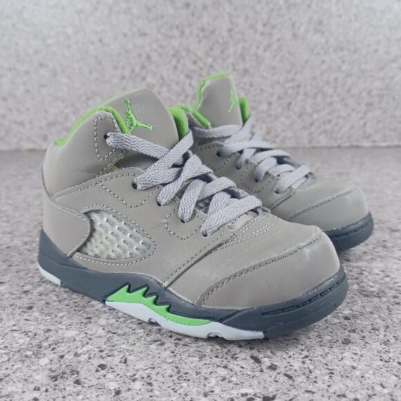 Nike Air Jordan 5 Retro Gray Toddler Reflective Sneakers Size 7C Shoes - Picture 1 of 7